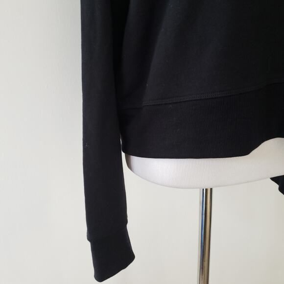 NWOT Athleta Cropped Funnel Neck Top in Nirvana Black Long Sleeve Medium - Picture 7 of 10